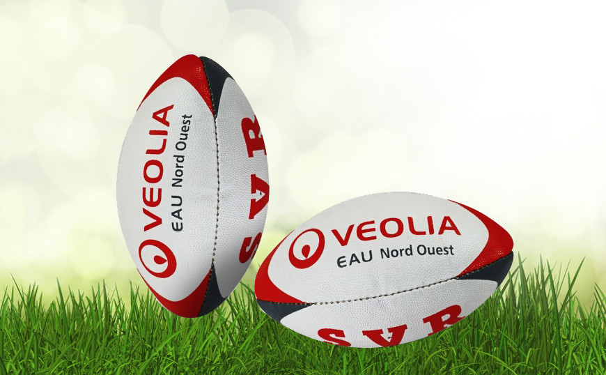 Porte-clé rugby picot - Porte-clé ballon de rugby publicitaire